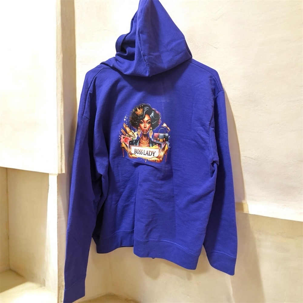 Boss lady purple zip up jacket with Boss Lady Design XL HAND CRAFTED